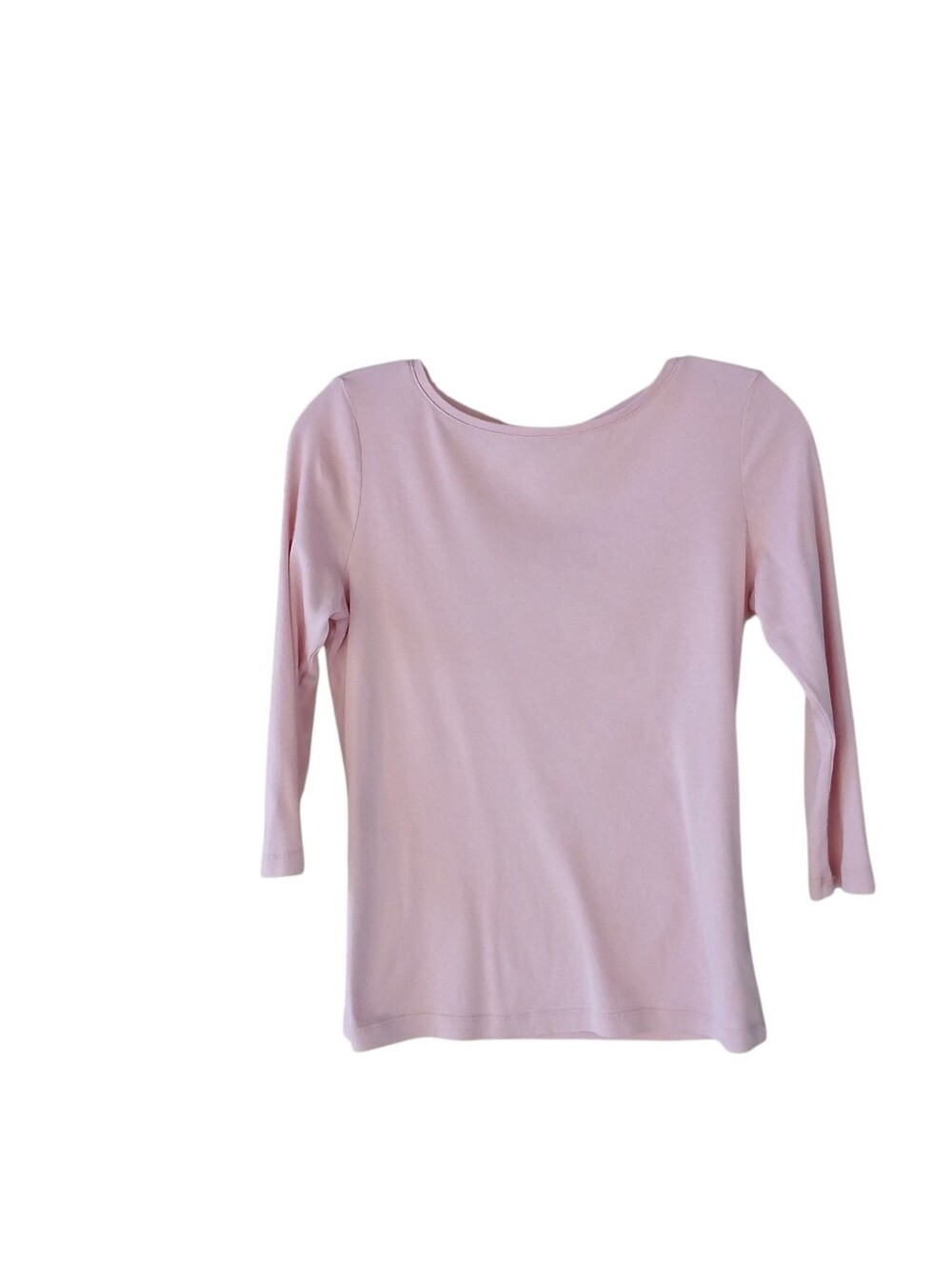Talbots Pink Crew Neck 3/4 Sleeve Pima Cotton Tee Shirt Small